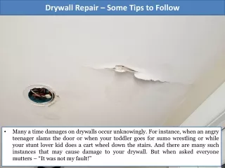 Drywall Repair – Some Tips to Follow
