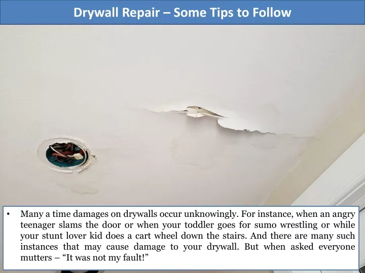 drywall repair some tips to follow