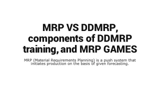 mrp vs ddmrp components of ddmrp training and mrp games