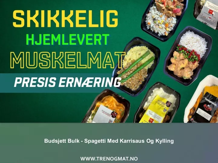 budsjett bulk spagetti med karrisaus og kylling