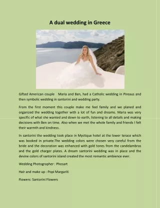 a dual wedding in greece