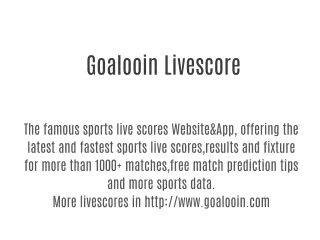 Goalooin Livescore