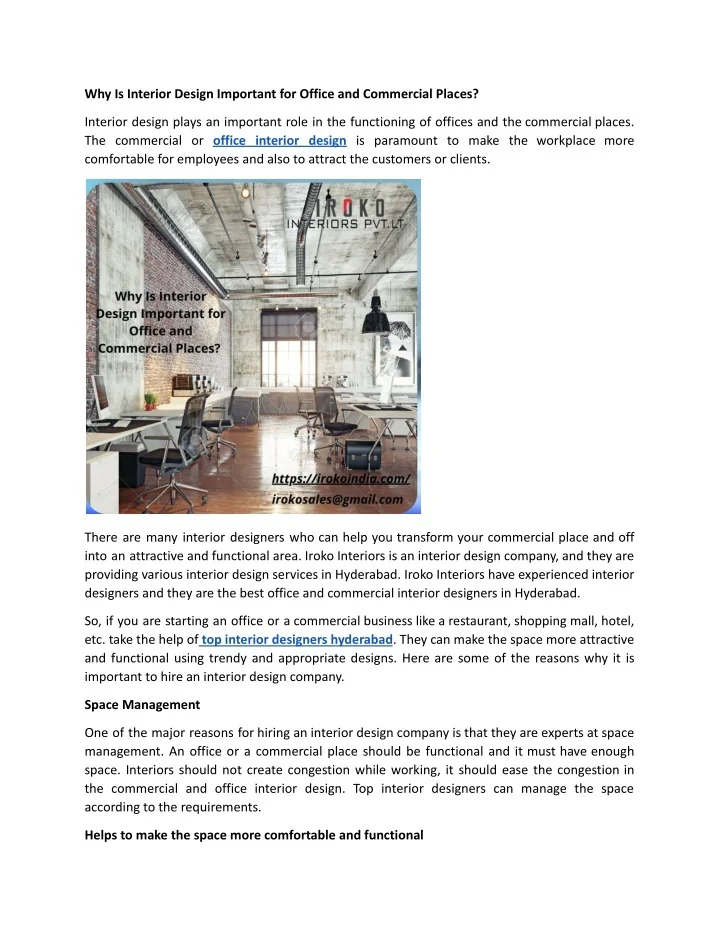 PPT - Why Is Interior Design Important for Office and Commercial Places ...