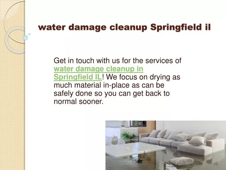 water damage cleanup springfield il