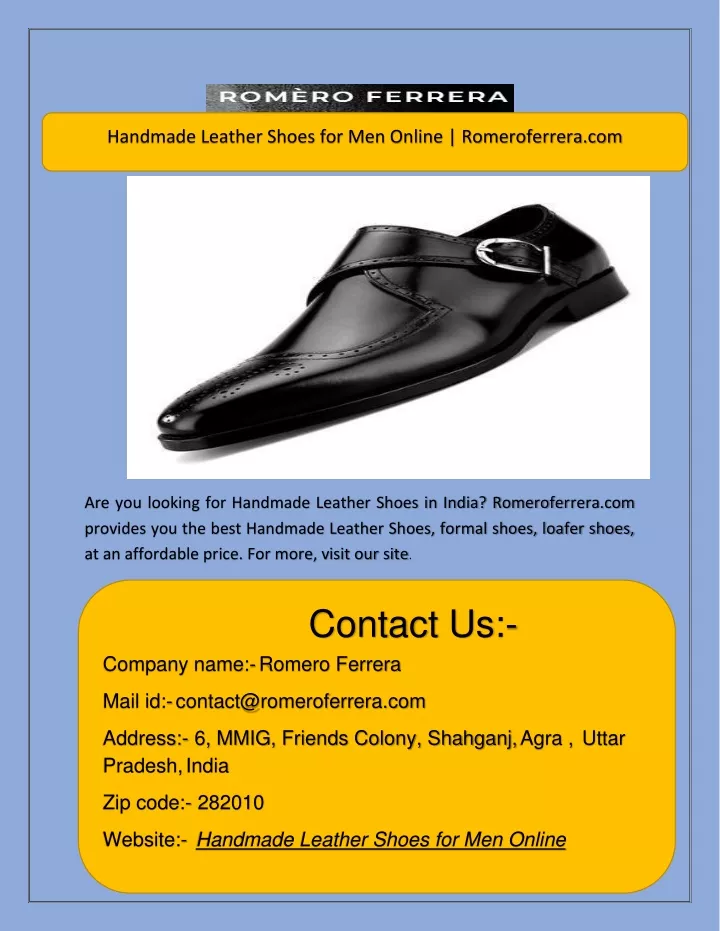 handmade leather shoes for men online