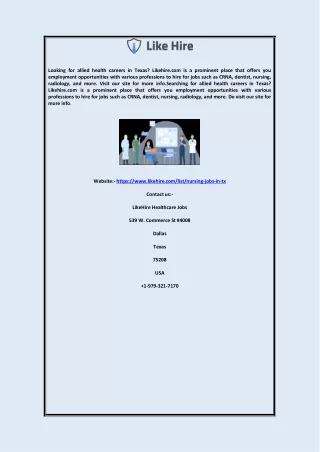 looking for allied health careers in texas