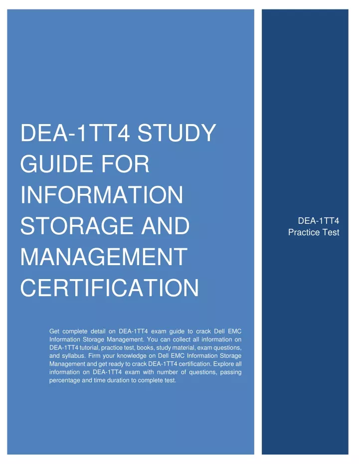 dea 1tt4 study guide for information storage