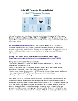 india ntc thermistor elements market