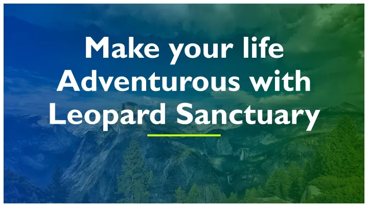 make your life adventurous with leopard sanctuary