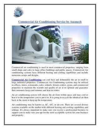 commercial air conditioning service by ausmech