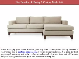 Five Benefits of Having A Custom Made Sofa