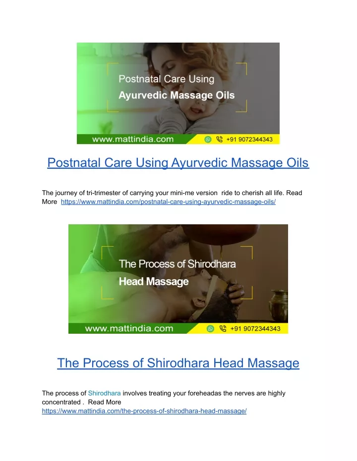 postnatal care using ayurvedic massage oils