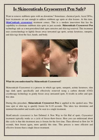 is skinceuticals cryocorrect pen safe
