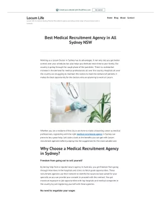 Best Medical Recruitment Agency in All Sydney NSW