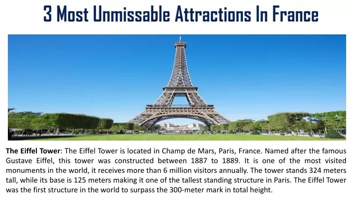 3 most unmissable attractions in france