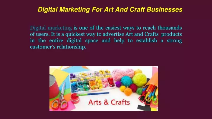 digital marketing for art and craft businesses