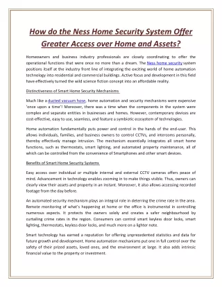 how do the ness home security system offer