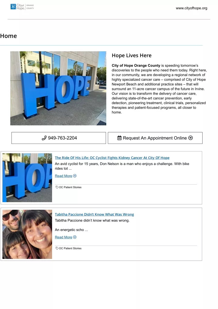 www cityofhope org