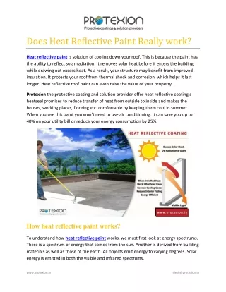 does heat reflective paint really work
