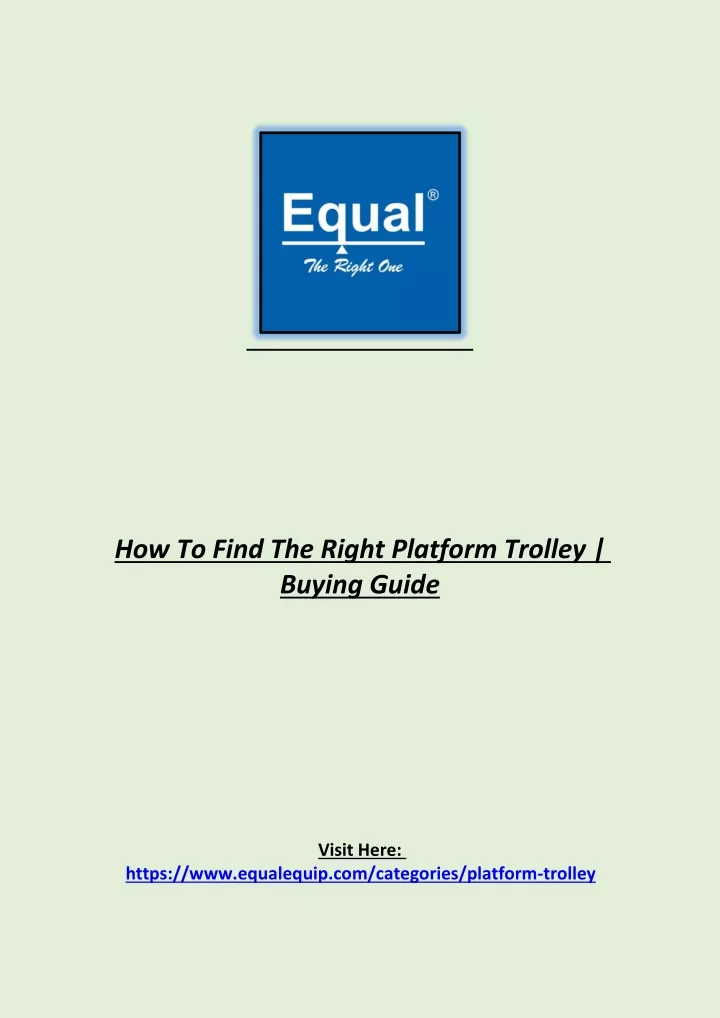 how to find the right platform trolley buying
