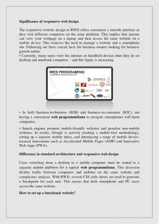 significance of responsive web design