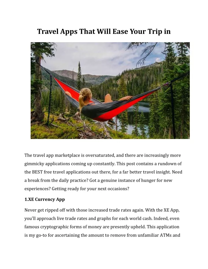 travel apps that will ease your trip in