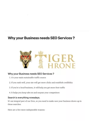 Why your Business needs SEO Services ?