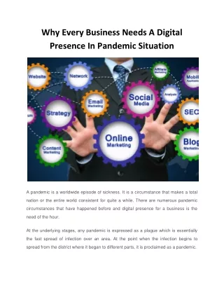 Why Every Business Needs a Digital Presence in Pandemic Situation