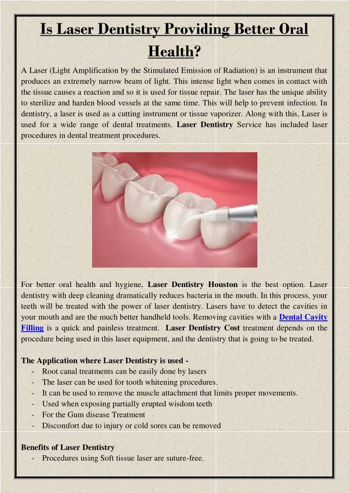 is laser dentistry providing better oral health