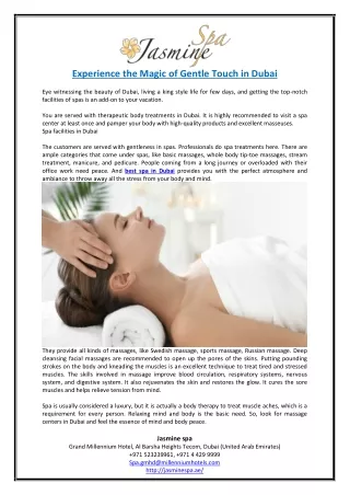 experience the magic of gentle touch in dubai