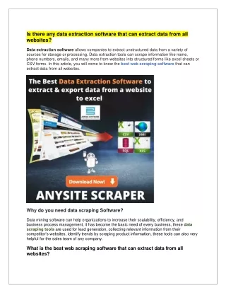 is there any data extraction software that