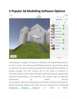 5 Popular 3D Modelling Software Options