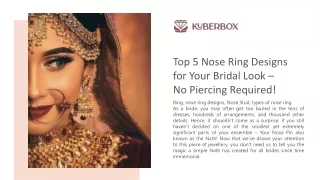 Top 5 Nose Ring Designs for Your Bridal Look – No Piercing Required!