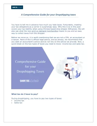 a comprehensive guide for your dropshipping taxes