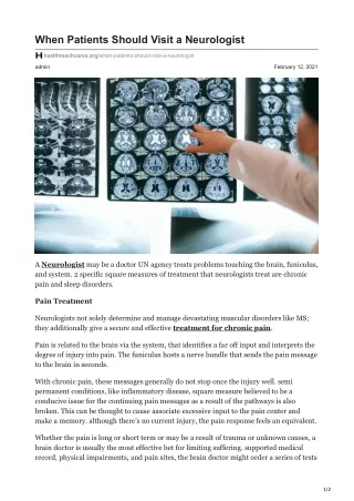 when patients should visit a neurologist