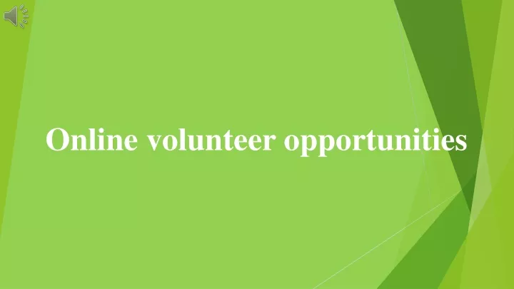 online volunteer opportunities