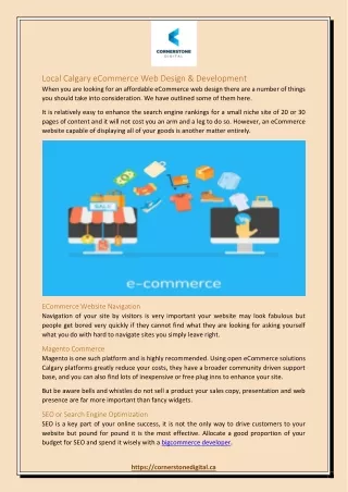 local calgary ecommerce web design development