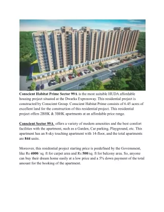 conscient habitat prime sector 99a is the most
