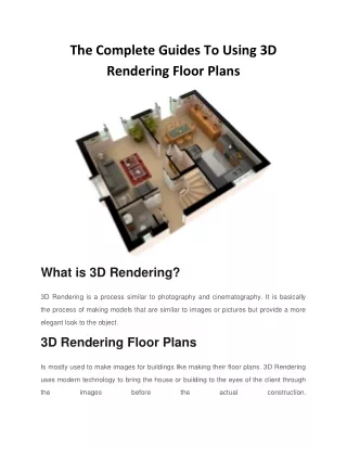 The Complete Guides to Using 3D Rendering Floor Plans