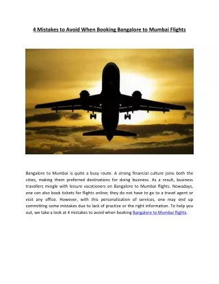 4 mistakes to avoid when booking bangalore