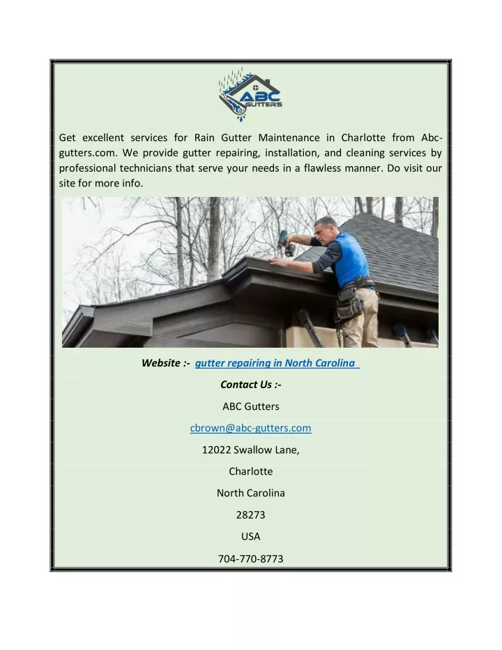 get excellent services for rain gutter