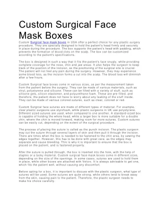 Face Mask Boxes in USA and canada