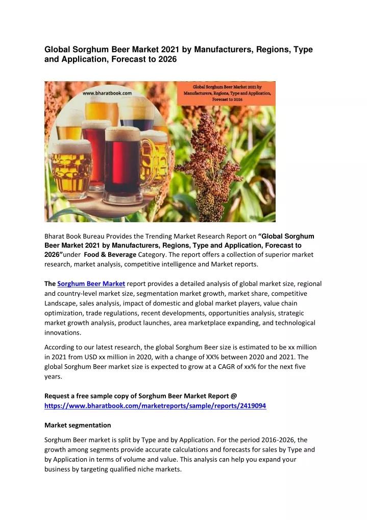 global sorghum beer market 2021 by manufacturers