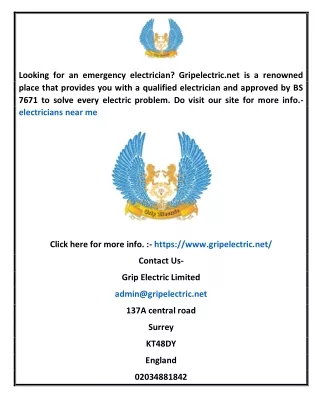 looking for an emergency electrician gripelectric