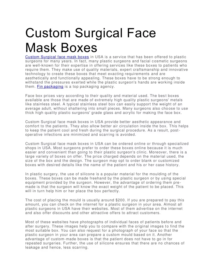 custom surgical face mask boxes custom surgical