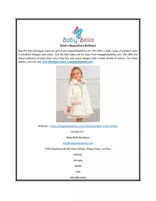 Girls Boutique Coats | Happybabybella.com