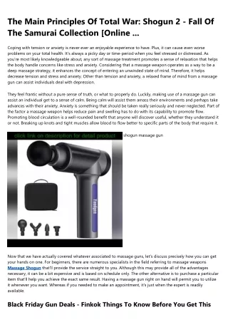 14 Questions You Might Be Afraid to Ask About shogun massage gun
