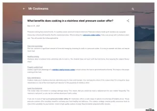 What benefits does cooking in a stainless steel pressure cooker offer