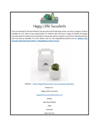 Mothers Day Succulent Gift Guide Ideas Online | Happylittlesucculents.com.au