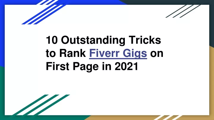 10 outstanding tricks to rank fiverr gigs